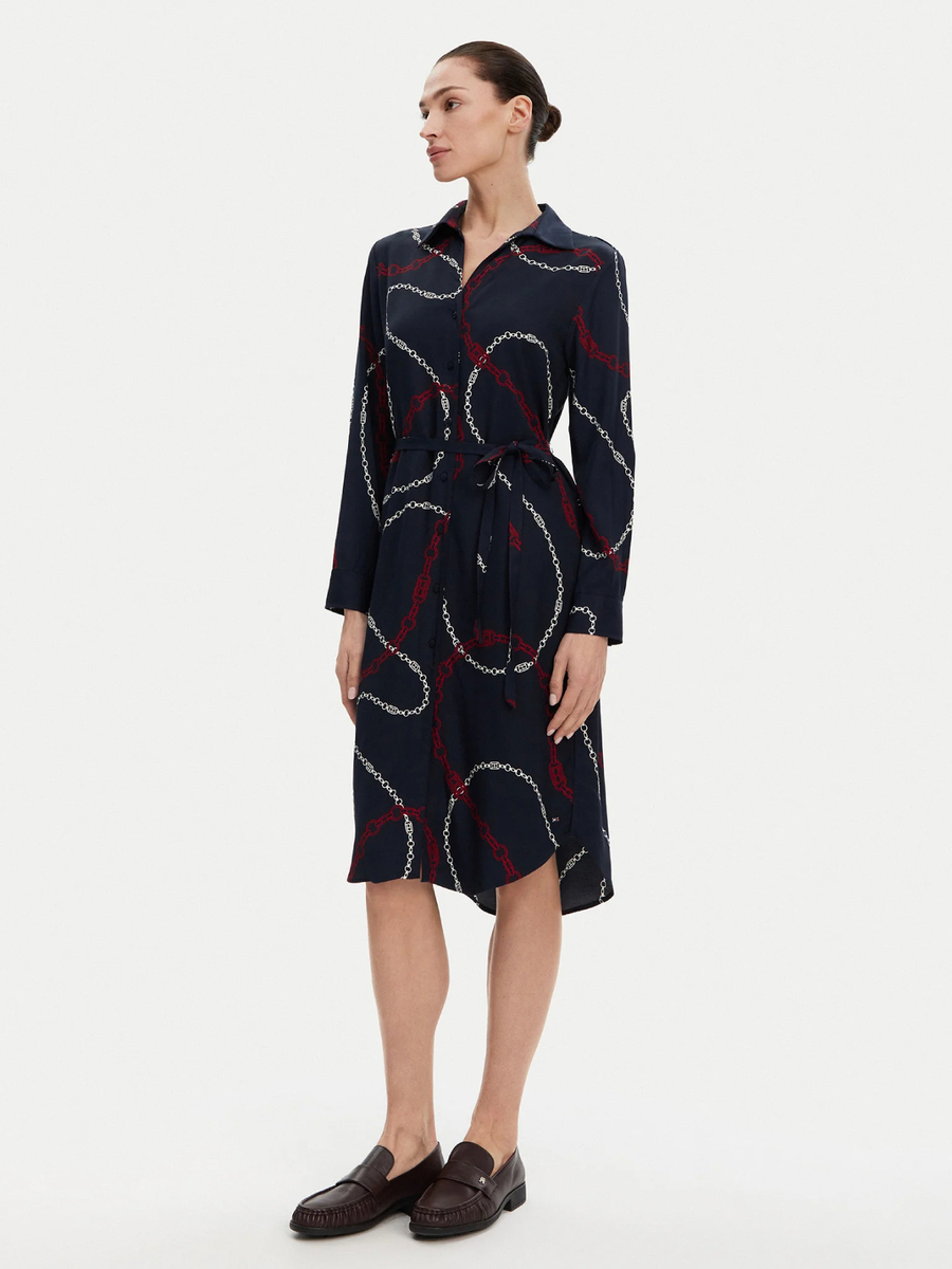 detail Tommy Hilfiger dámske tmavo modré šaty