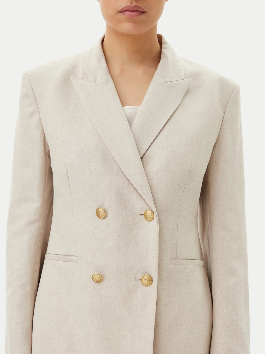 detail Tommy Hilfiger dámske béžové ľanové sako 