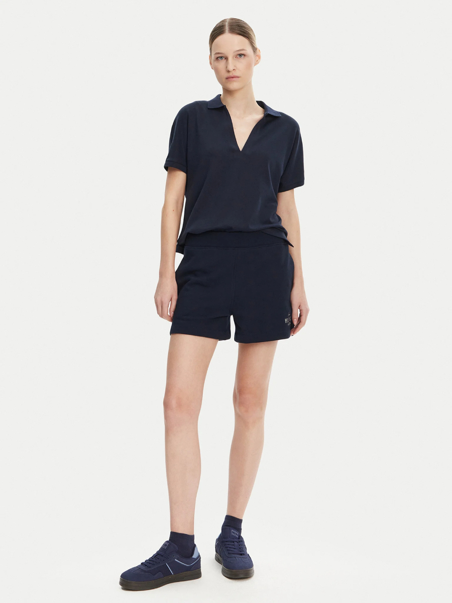 detail Tommy Hilfiger dámske modré teplákové šortky
