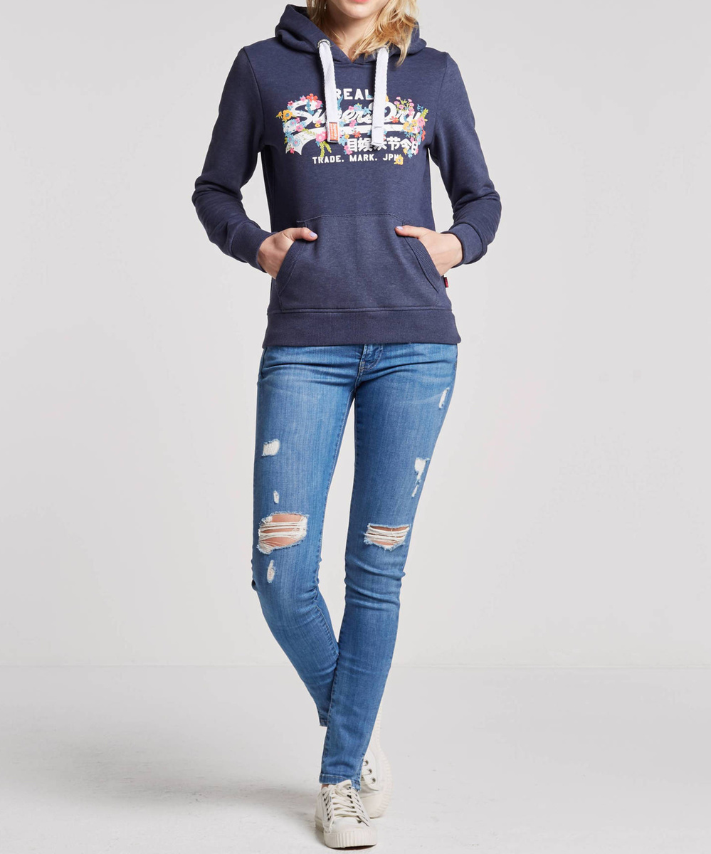 detail Pepe Jeans dámske modré džínsy Pixie