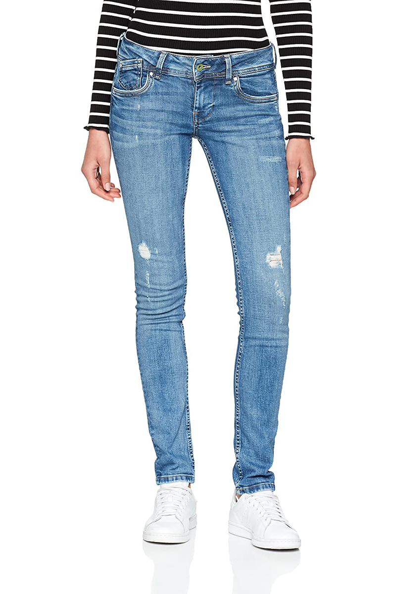 detail Pepe Jeans dámské modré džíny Vera