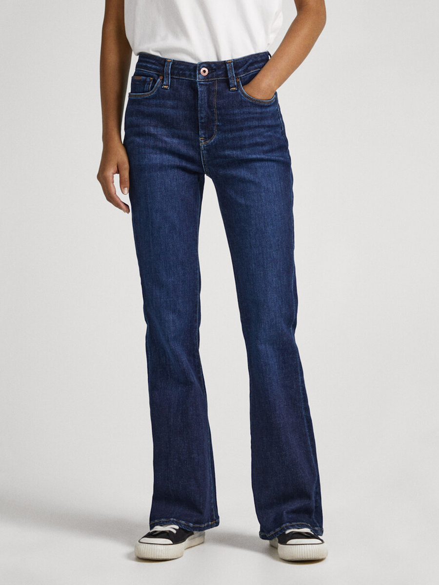 detail Pepe Jeans dámske tmavo modré džínsy