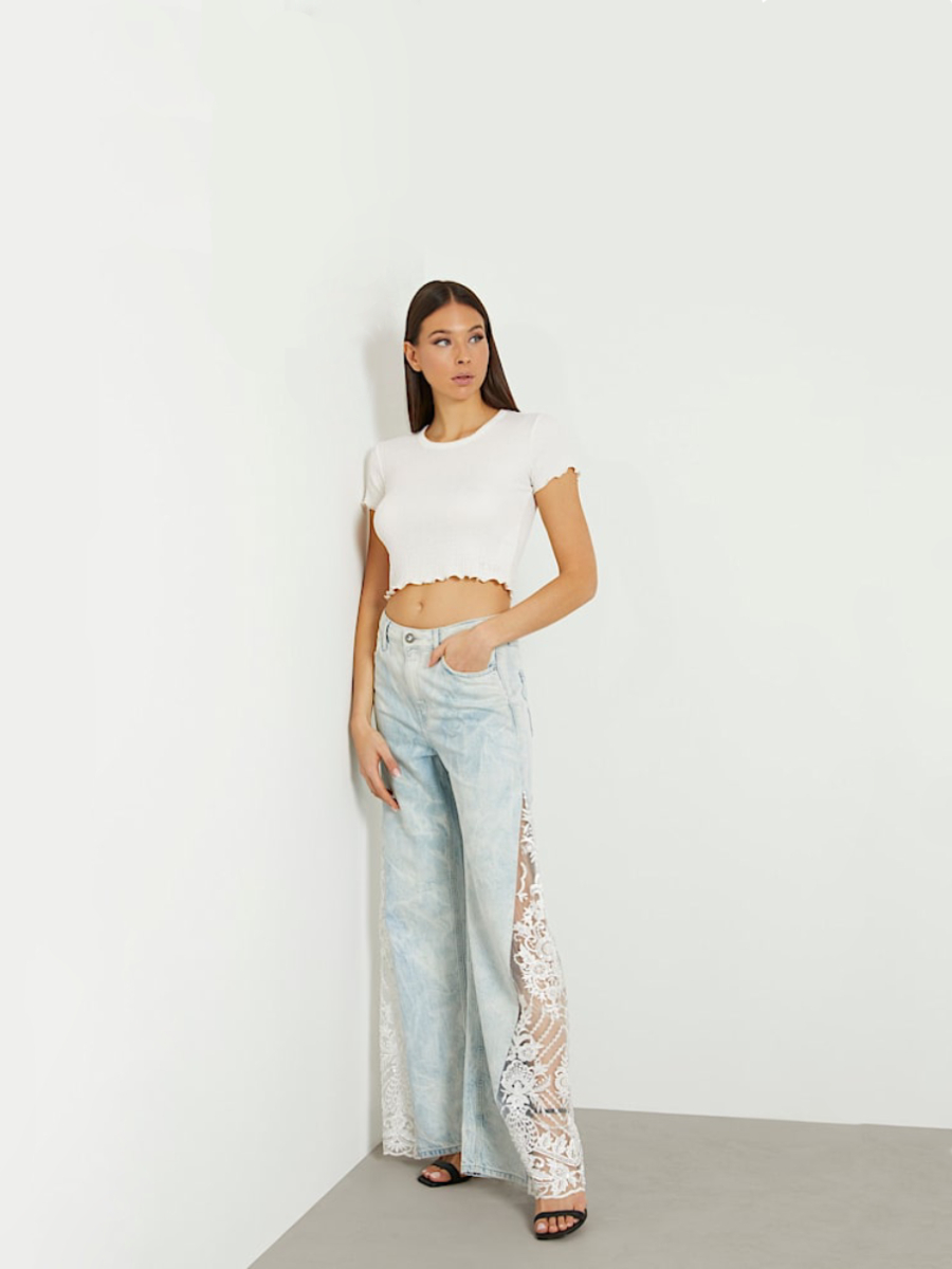 detail Guess dámsky biely top