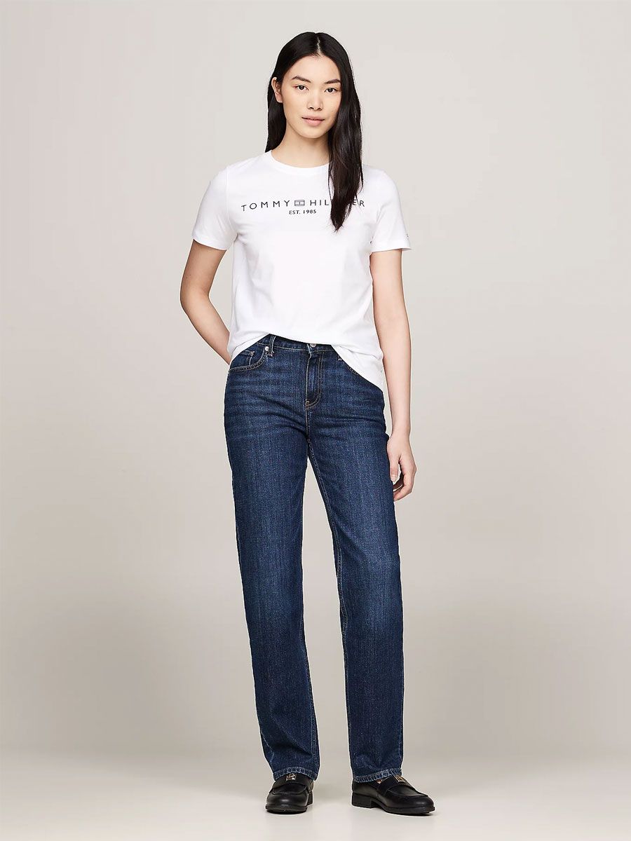 detail Tommy Hilfiger dámske biele tričko