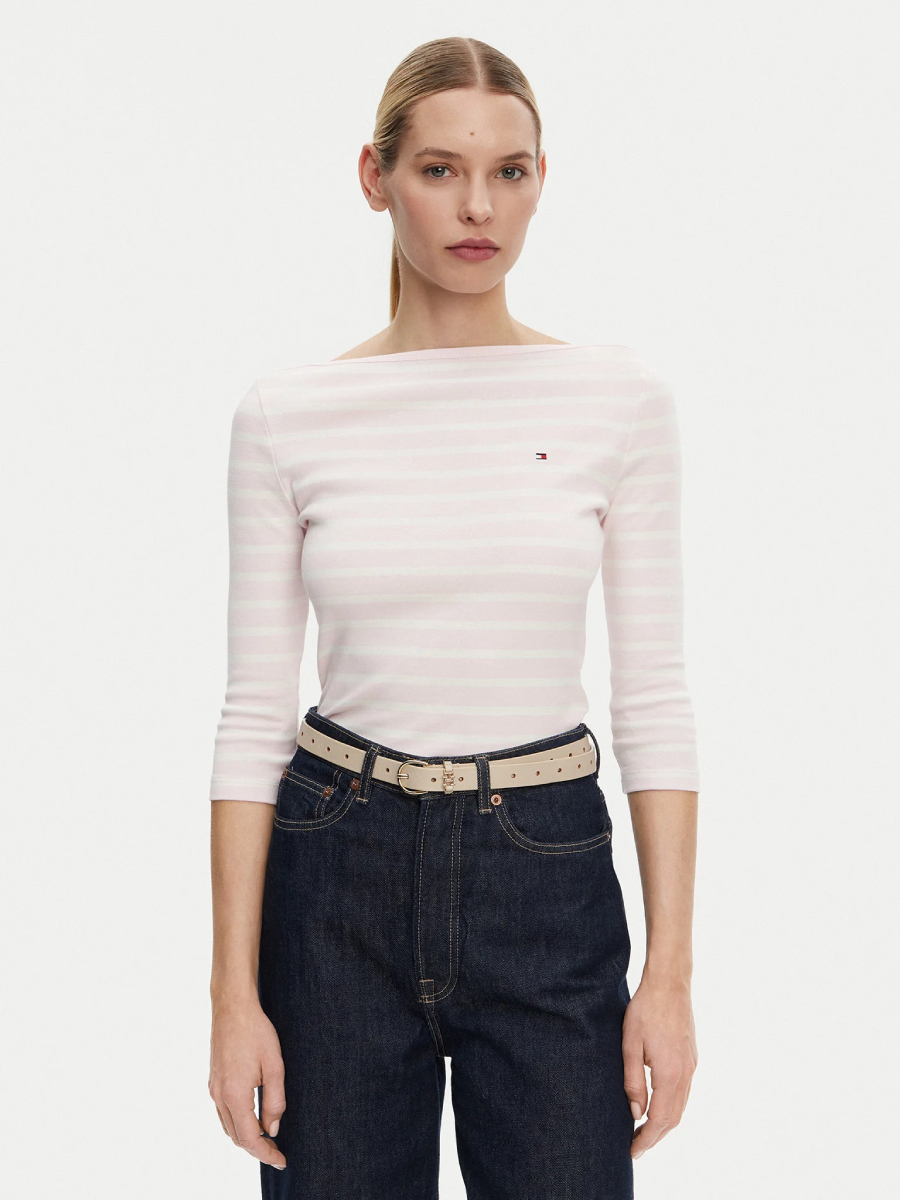 detail Tommy Hilfiger dámske pruhované tričko