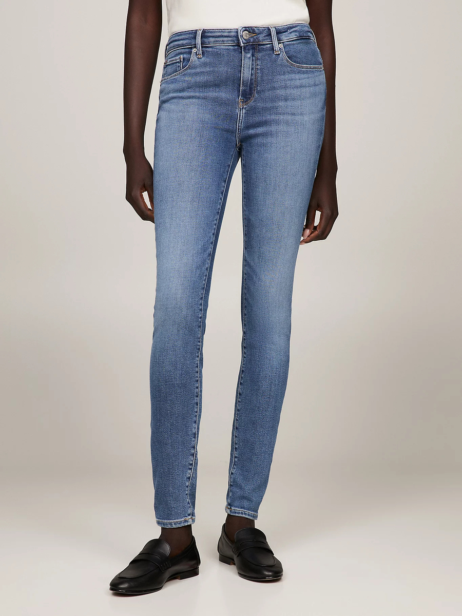 detail Tommy Hilfiger dámske modré džínsy Flex