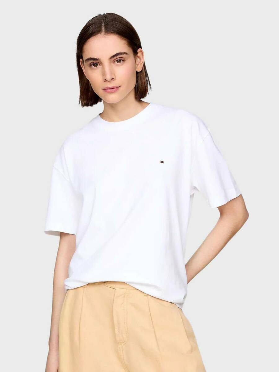 detail Tommy Hilfiger dámske biele tričko