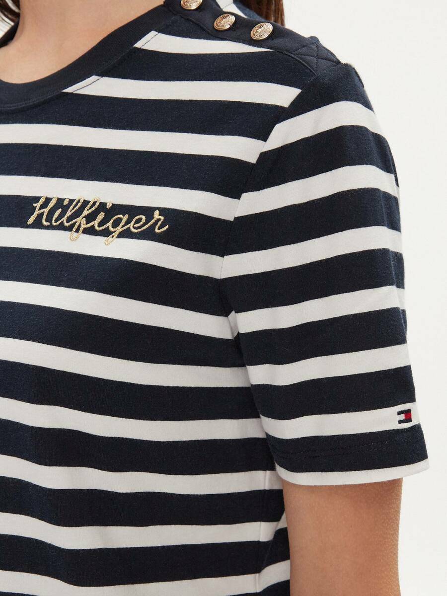 detail Tommy Hilfiger dámske pruhované tričko