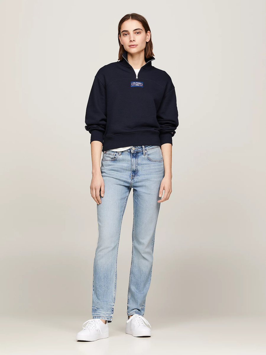 detail Tommy Hilfiger dámske modré džínsy