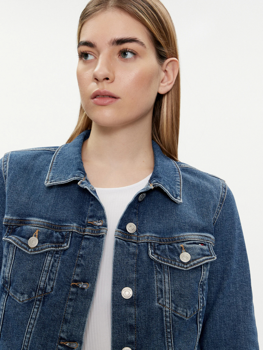 detail Tommy Hilfiger dámska modrá džínsová bunda