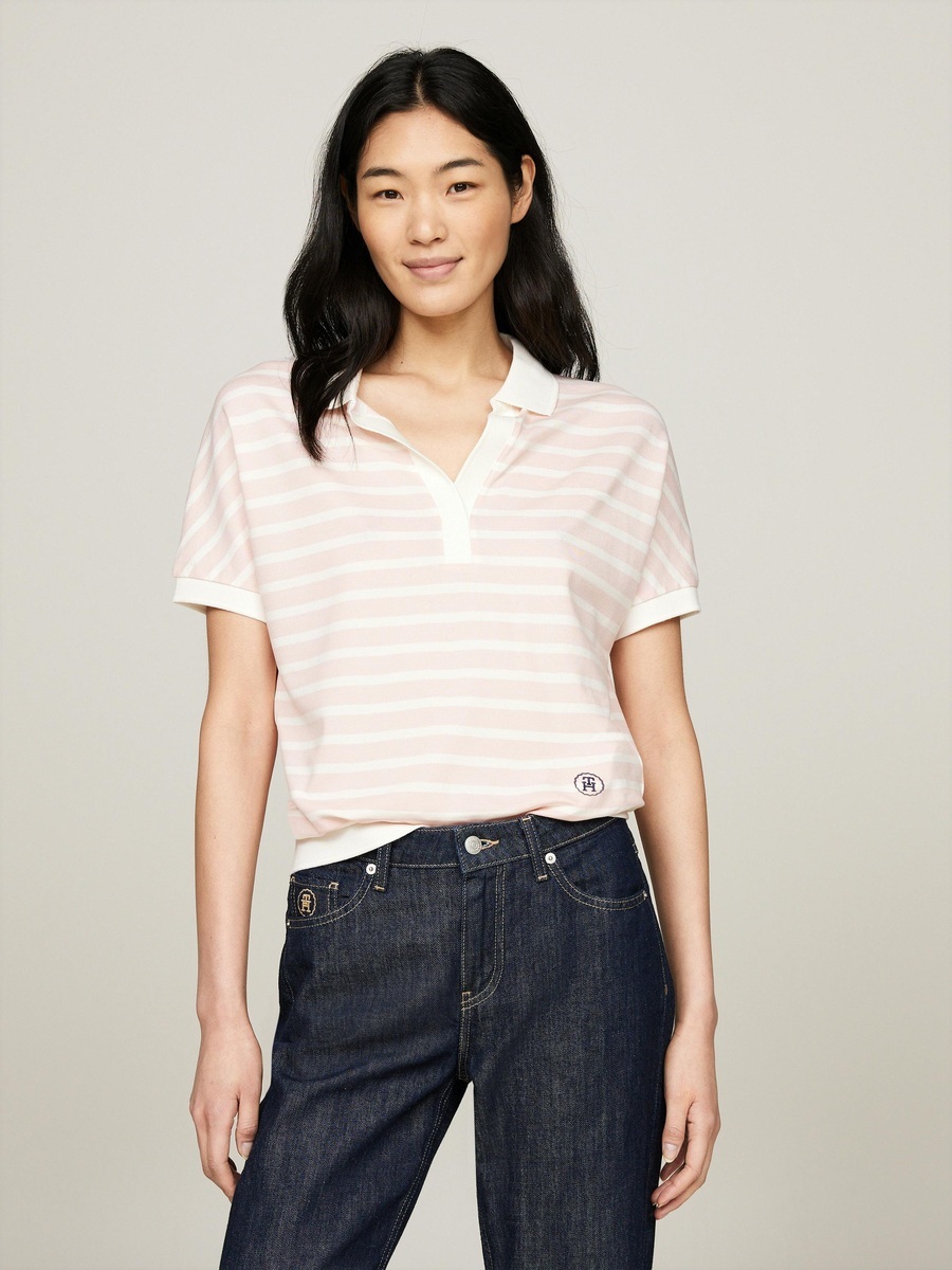detail Tommy Hilfiger dámske prúžkované polo tričko