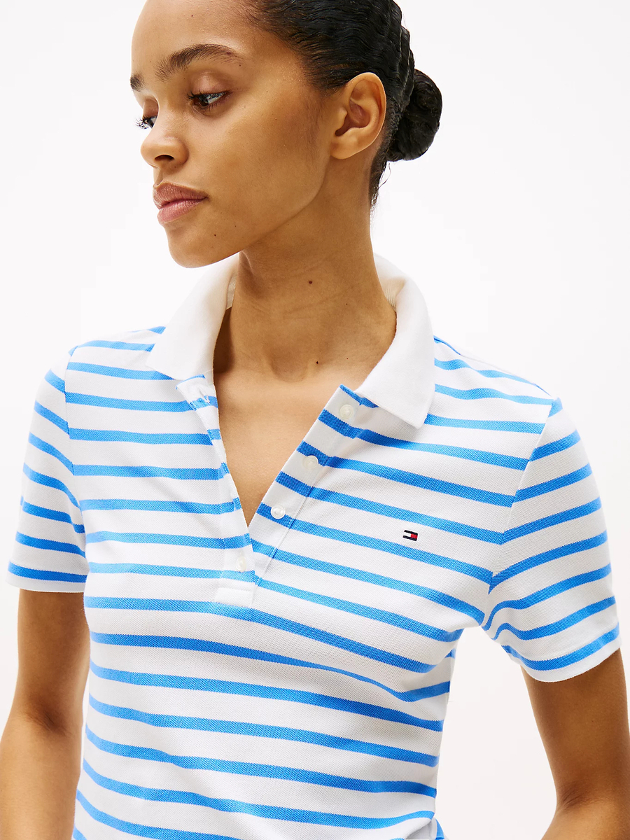 detail Tommy Hilfiger dámske pruhované polo tričko 1985