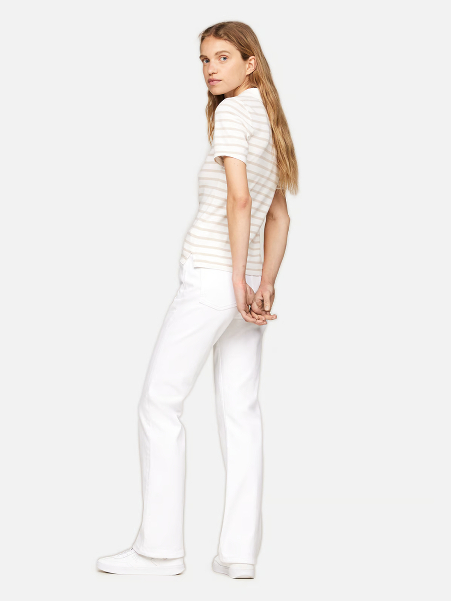 detail Tommy Hilfiger dámske bielo krémové polotričko