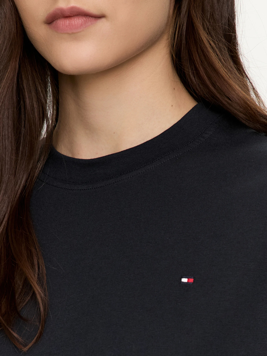 detail Tommy Hilfiger dámske tmavo modré tričko
