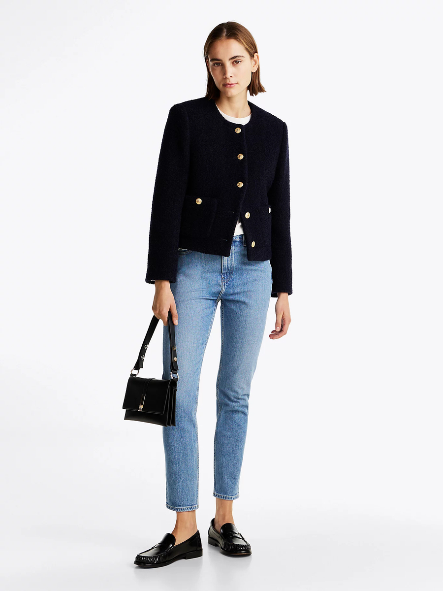 detail Tommy Hilfiger dámske modré džínsy