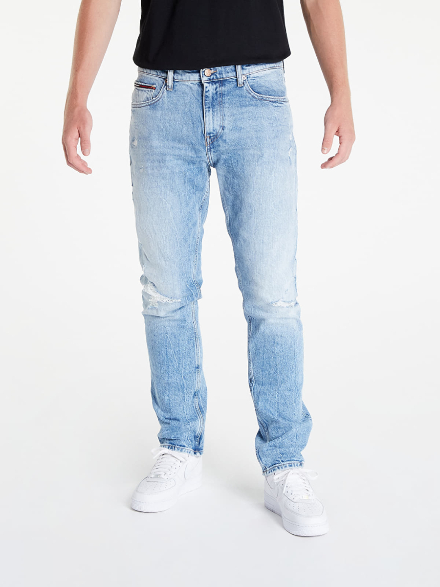 detail Tommy Jeans pánske svetlo modré džínsy