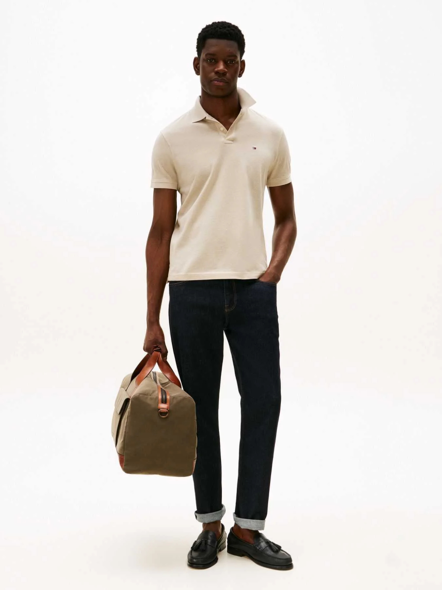 detail Tommy Hilfiger pánske béžové polo tričko
