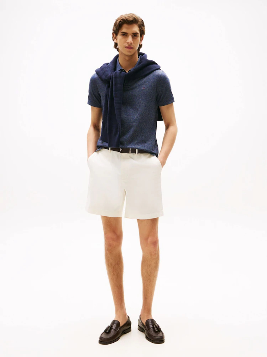 detail Tommy Hilfiger pánske modré polo tričko