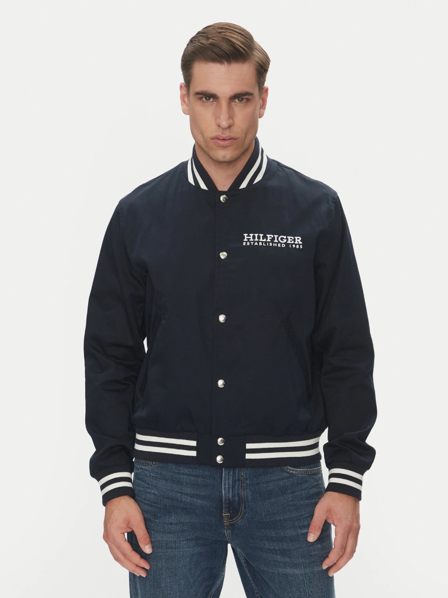 detail Tommy Hilfiger pánsky modrý bomber