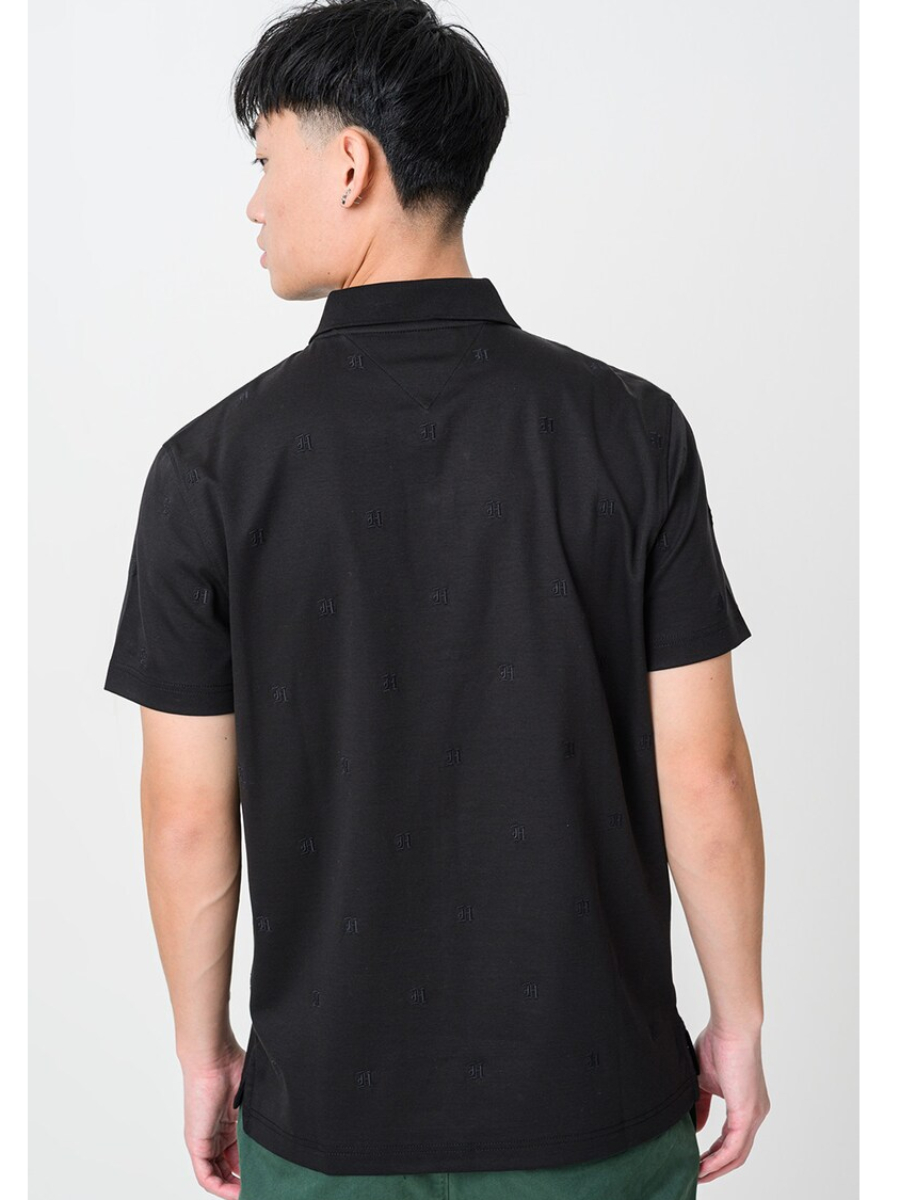 detail Tommy Hilfiger pánske čierne polo tričko