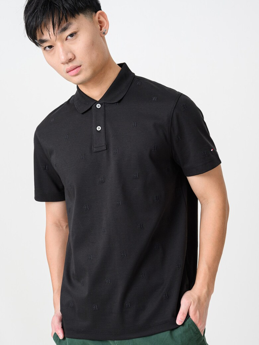 detail Tommy Hilfiger pánske čierne polo tričko