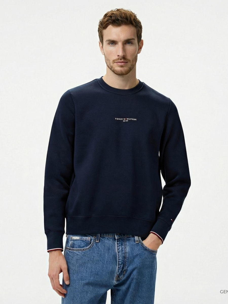 detail Tommy Hilfiger pánska tmavo modrá mikina