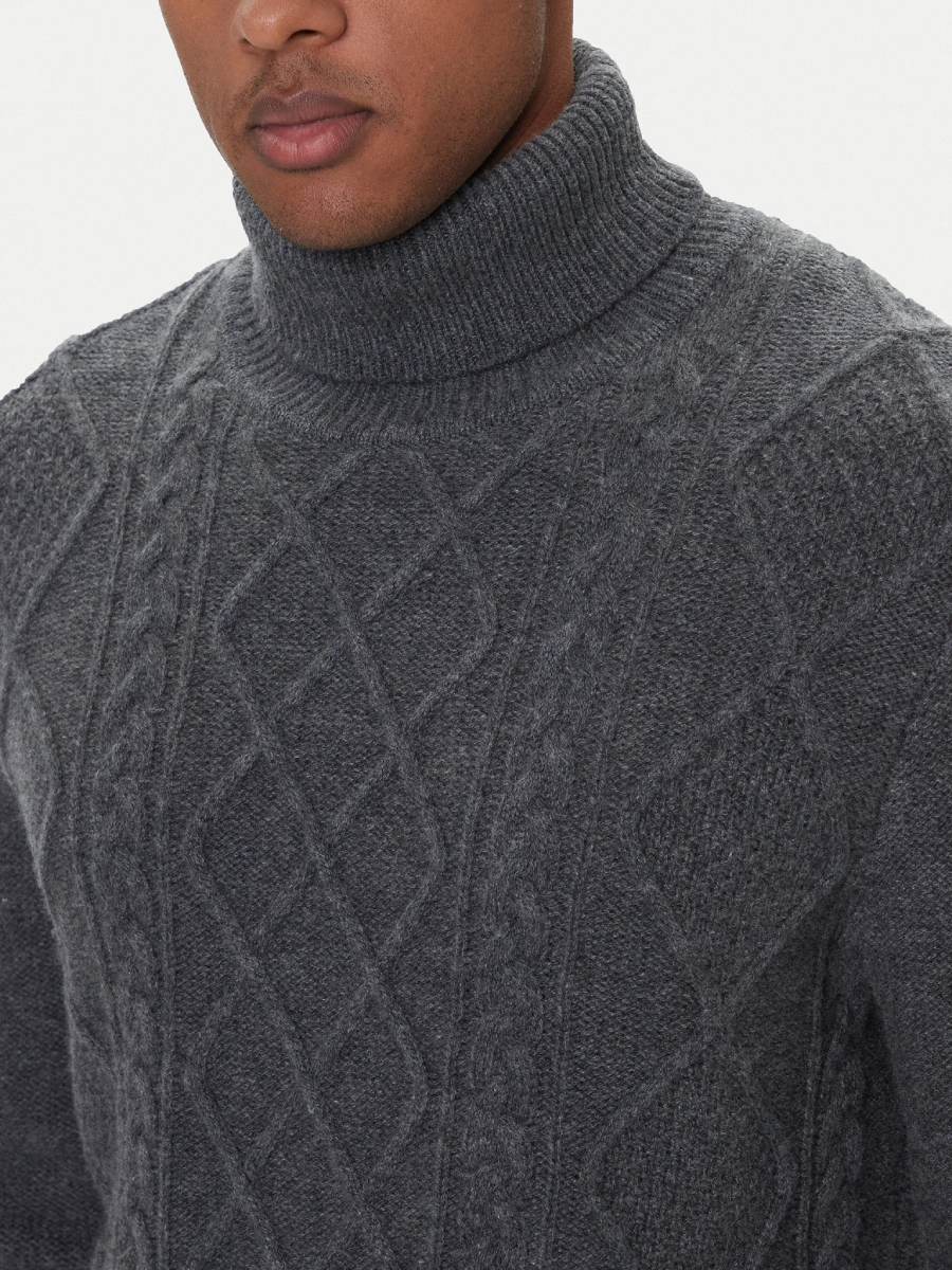 detail Tommy Hilfiger pánsky šedý rolák