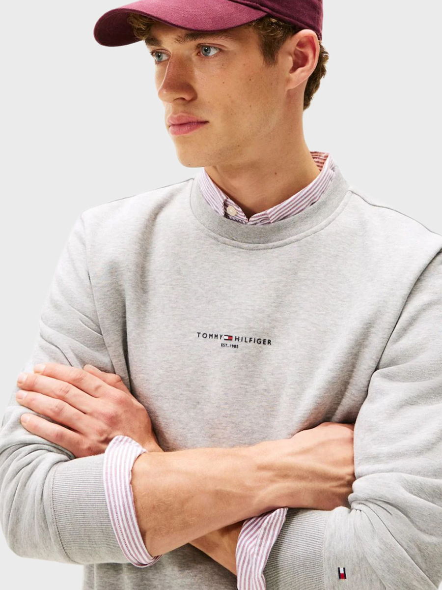 detail Tommy Hilfiger pánska šedá mikina