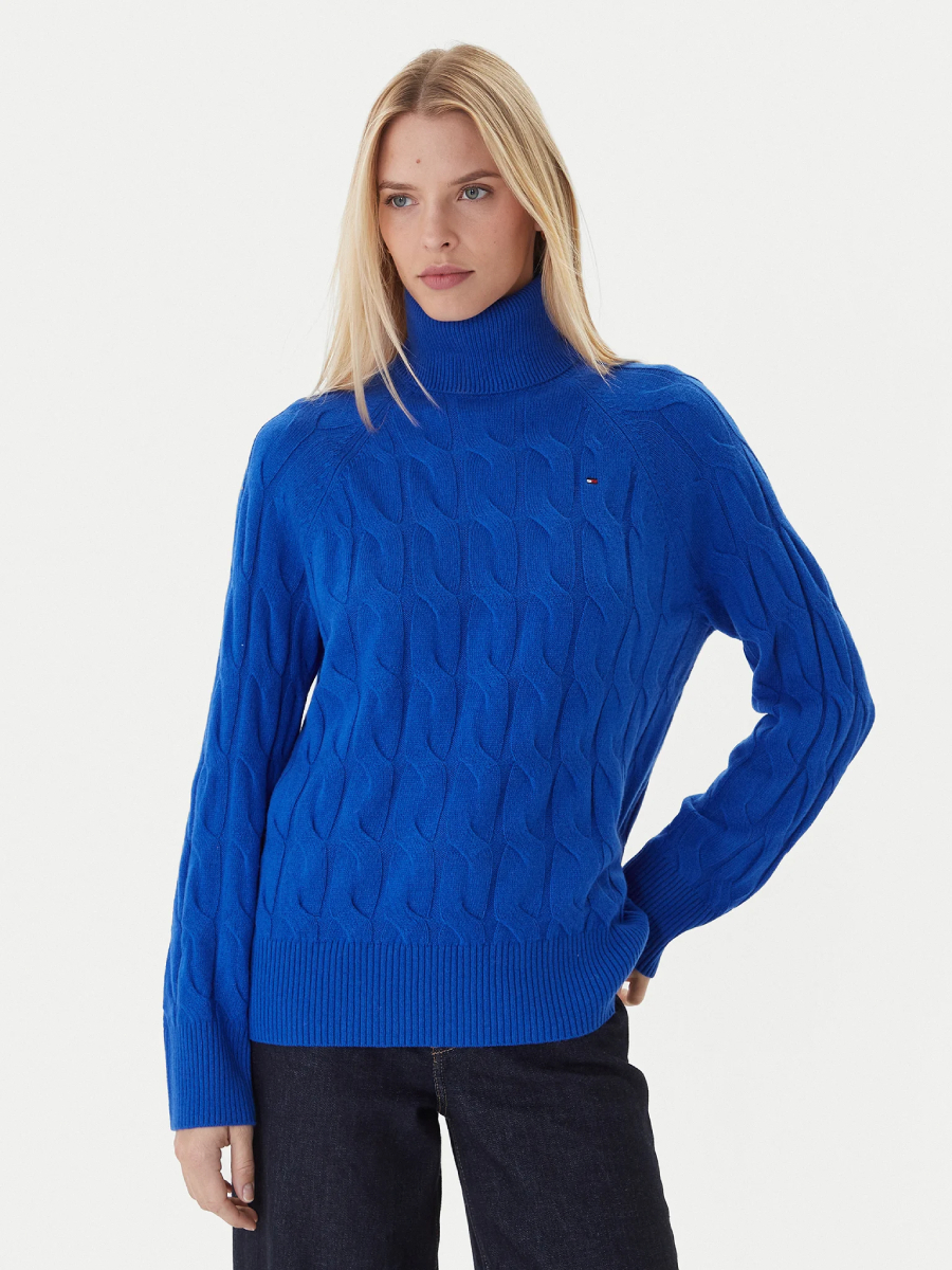 detail Tommy Hilfiger dámsky modrý rolák