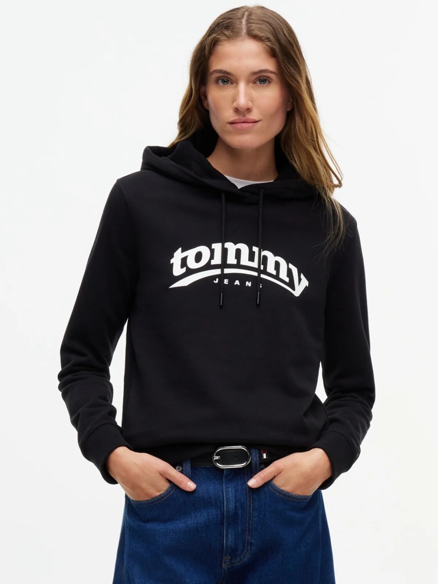 detail Tommy Jeans dámska čierna mikina