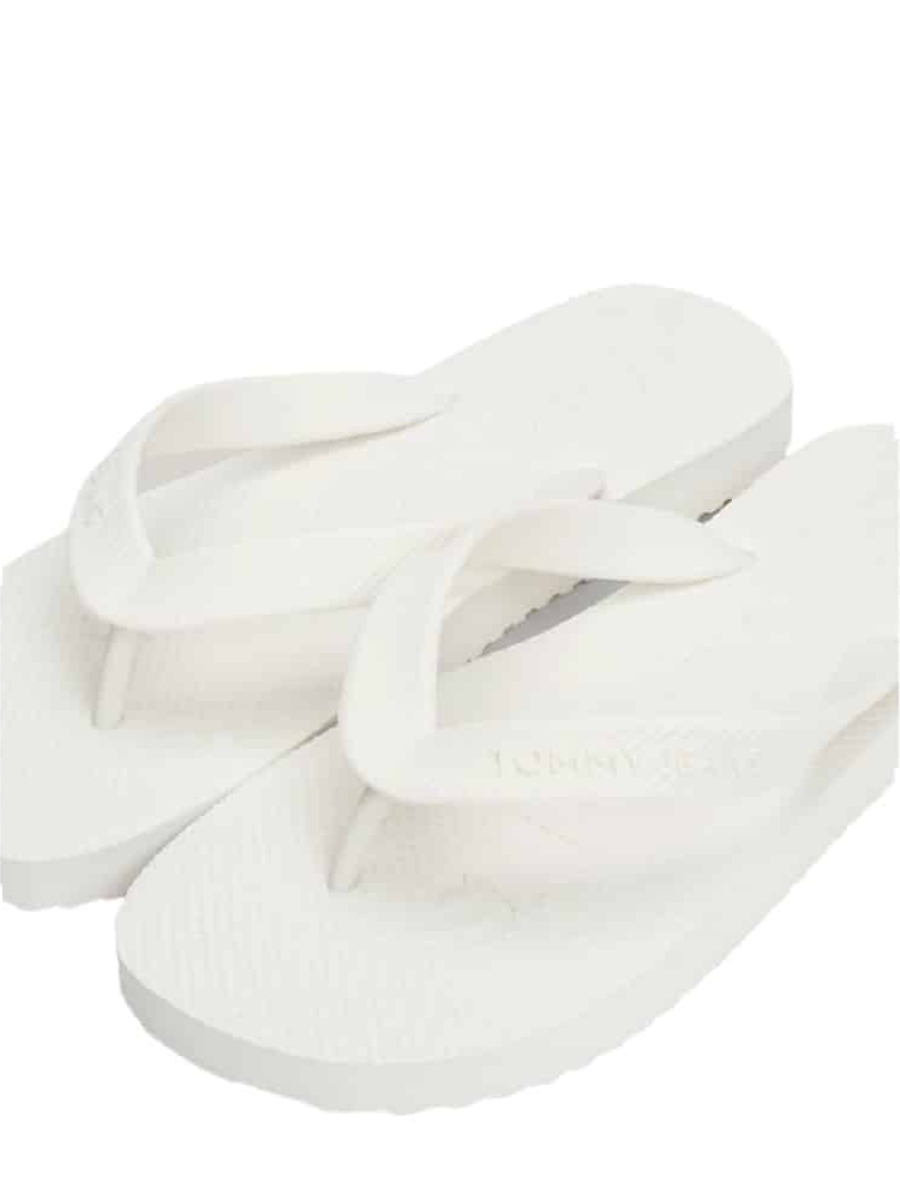 detail Tommy Jeans dámske biele žabky