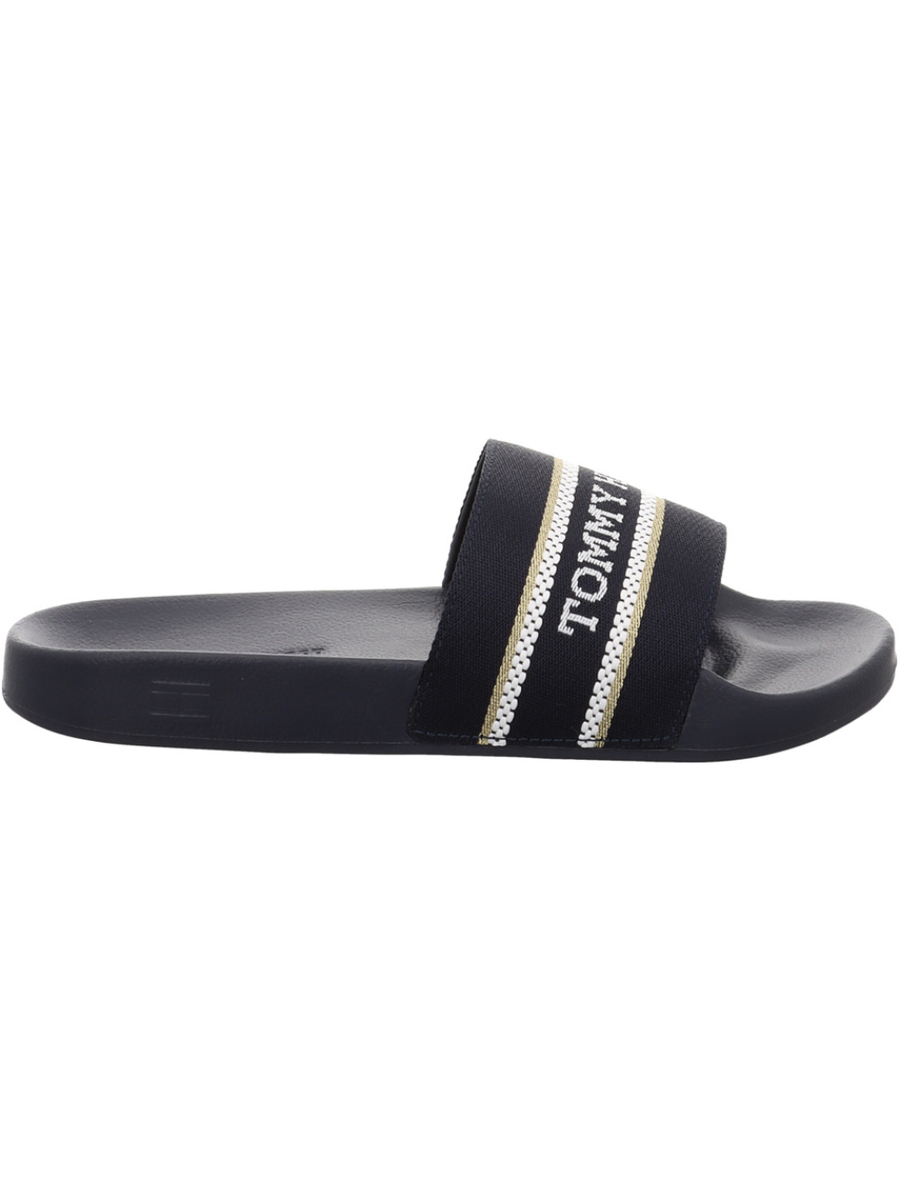 detail Tommy Hilfiger dámske tmavo modré šľapky