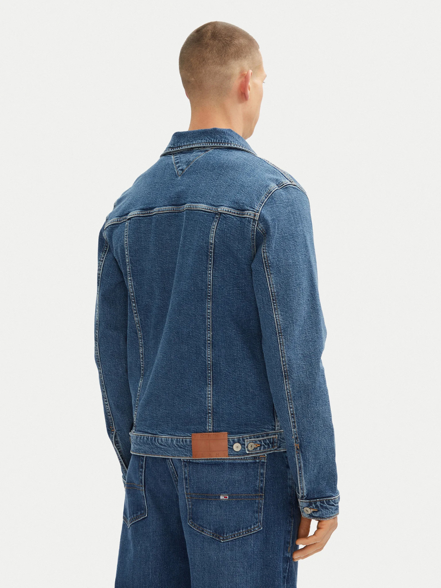 detail Tommy Jeans pánska modrá džínsová bunda