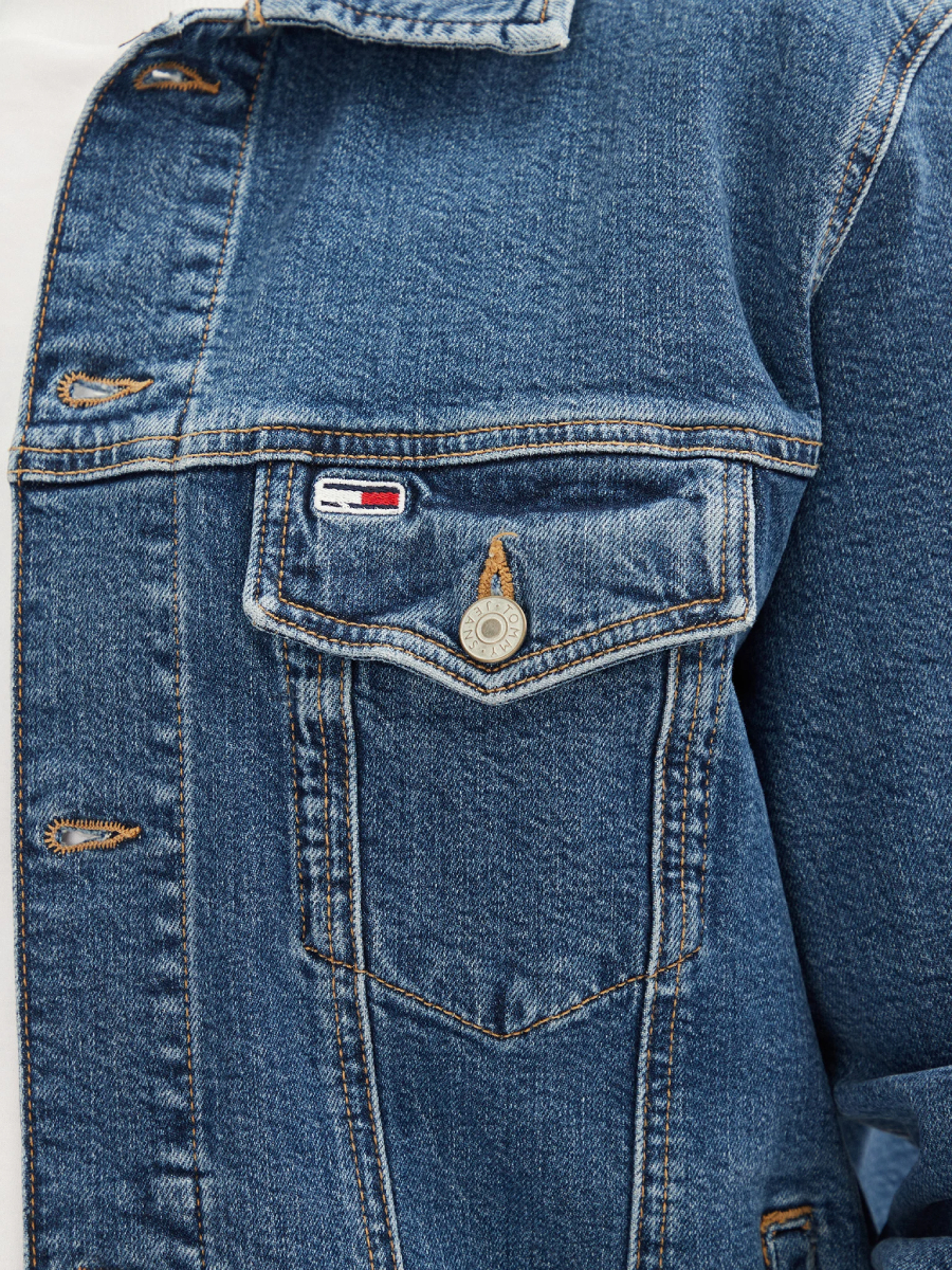 detail Tommy Jeans pánska modrá džínsová bunda