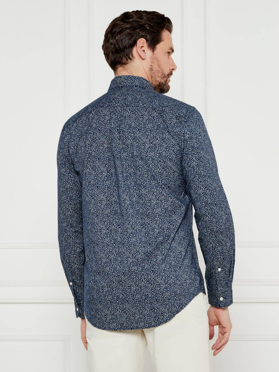 detail Tommy Hilfiger pánska tmavo modrá košeľa