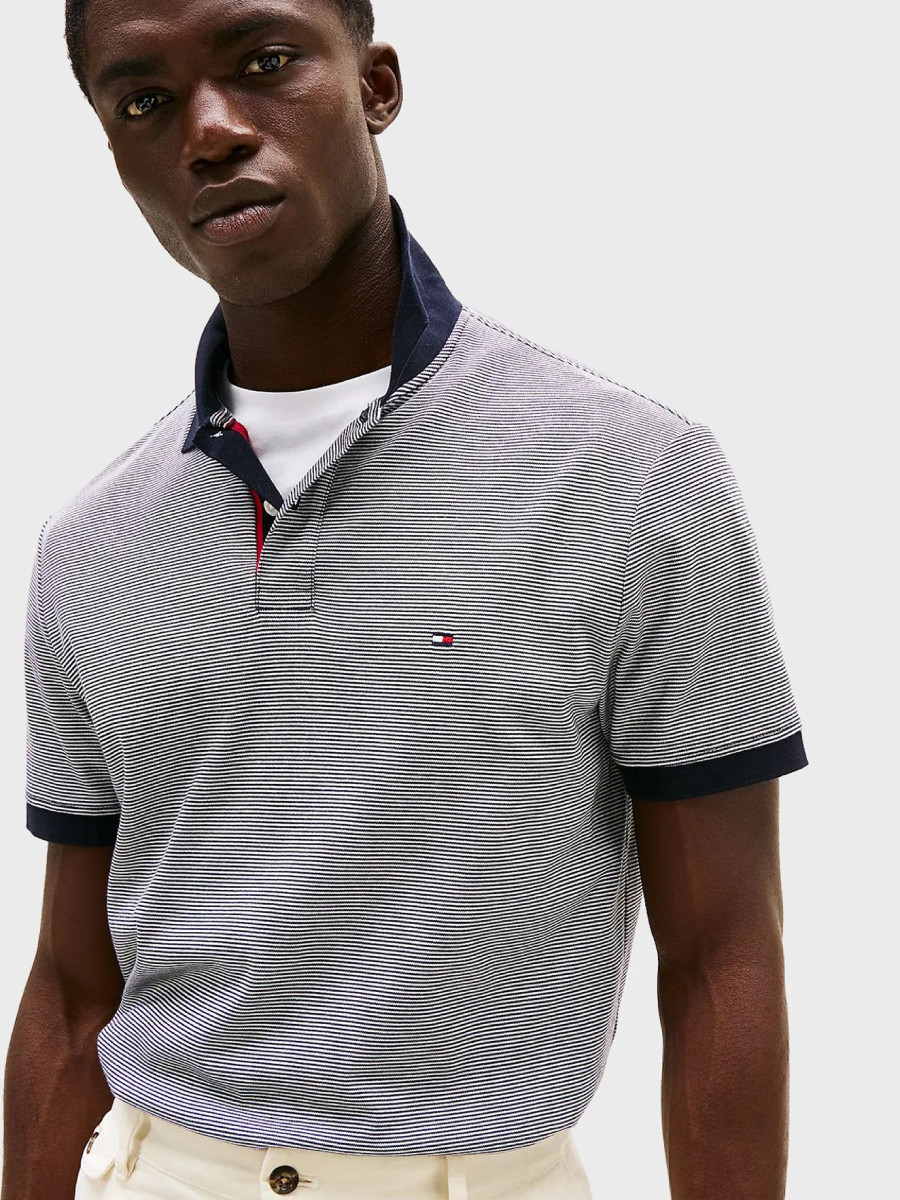 detail Tommy Hilfiger pánske pruhované polo tričko