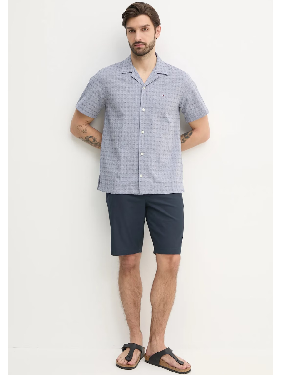 detail Tommy Hilfiger pánska modrá košeľa