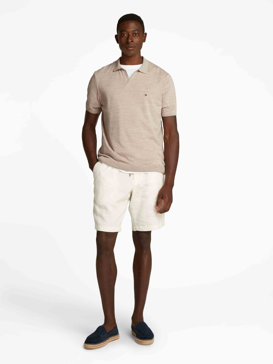 detail Tommy Hilfiger pánske béžové polo tričko