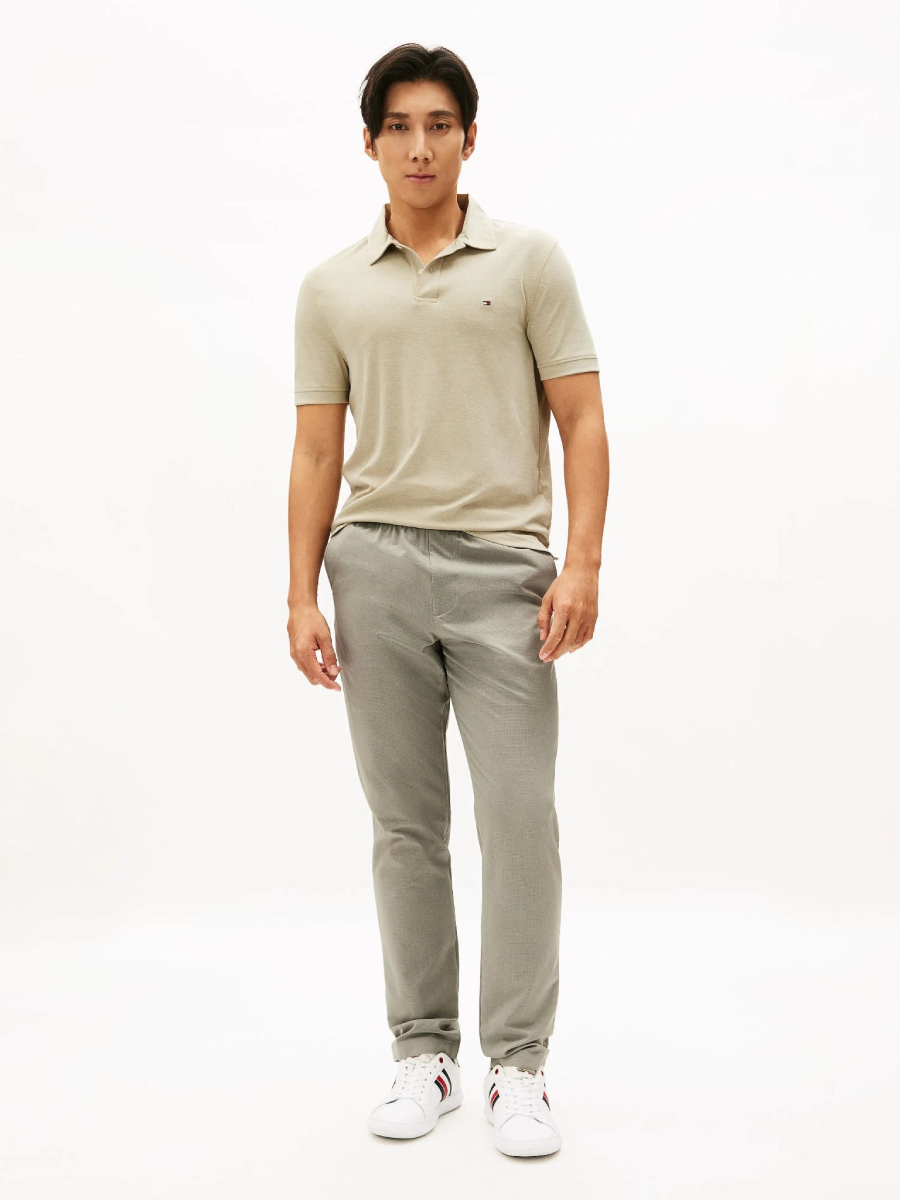 detail Tommy Hilfiger pánske béžové polo tričko