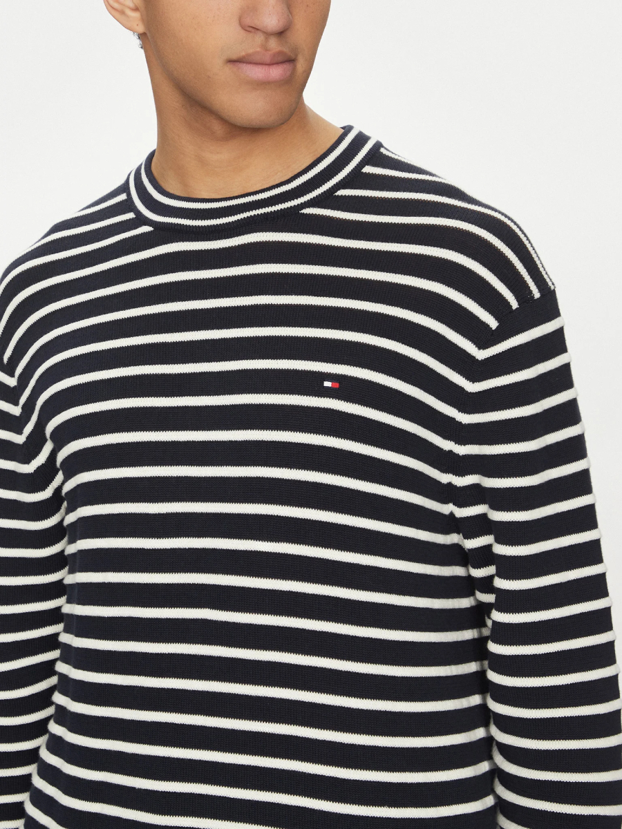 detail Tommy Hilfiger pánsky pruhovaný sveter