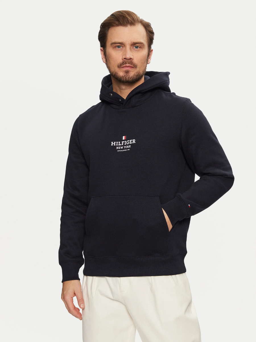 detail Tommy Hilfiger pánska tmavo modrá mikina