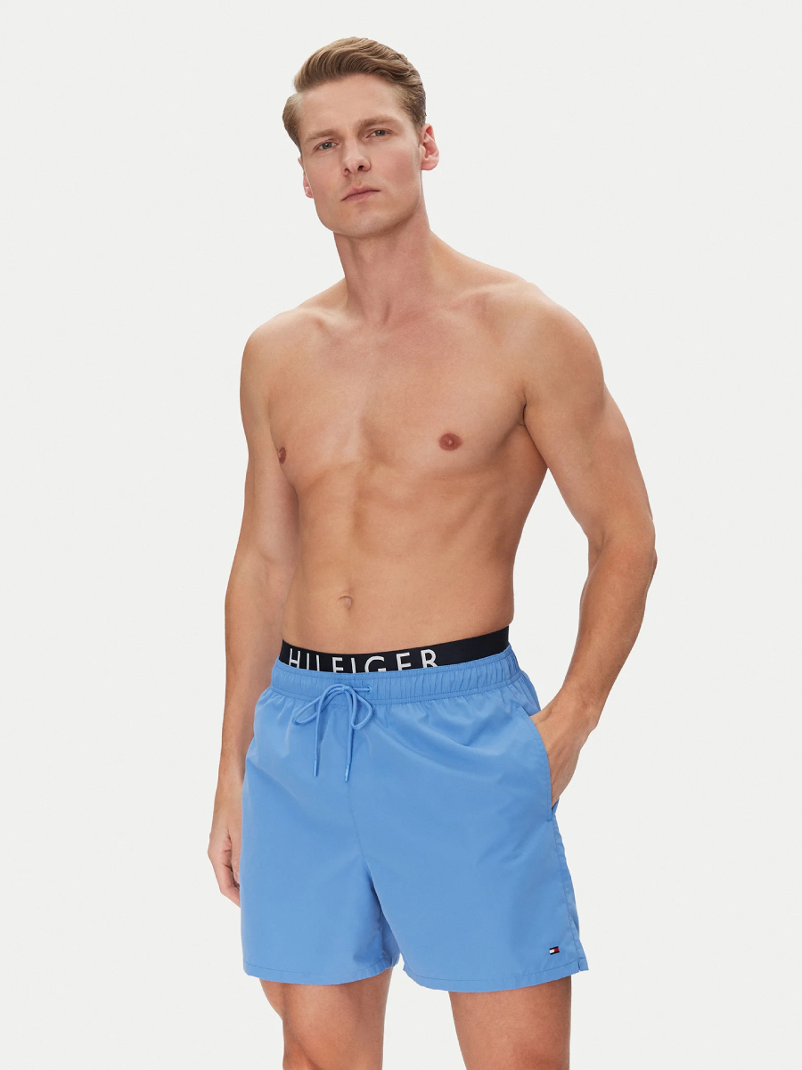 detail Tommy Hilfiger pánske modré plavky