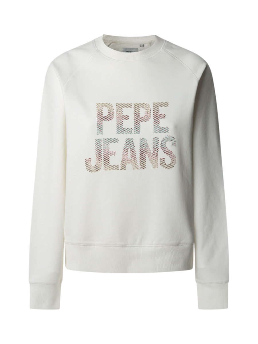 detail Pepe Jeans dámska krémová mikina
