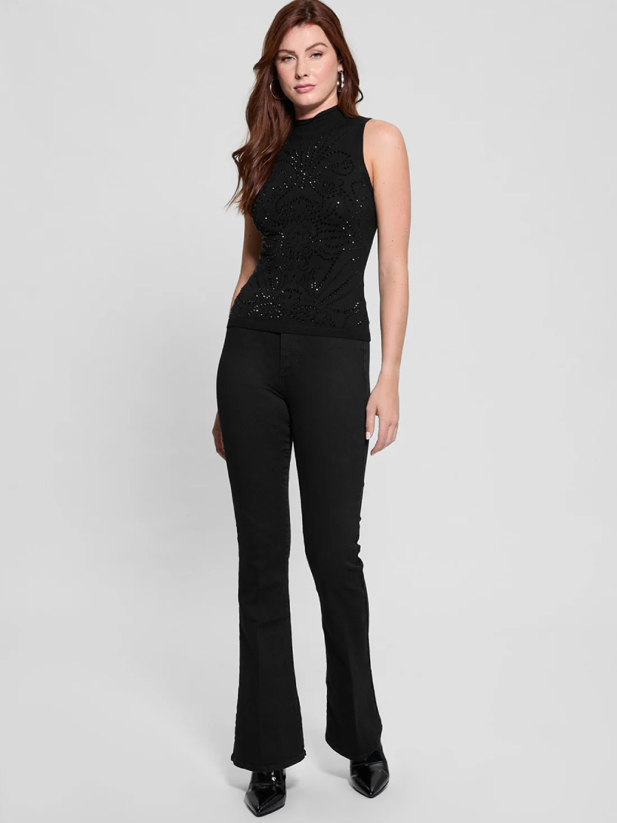 detail Guess dámsky čierny top