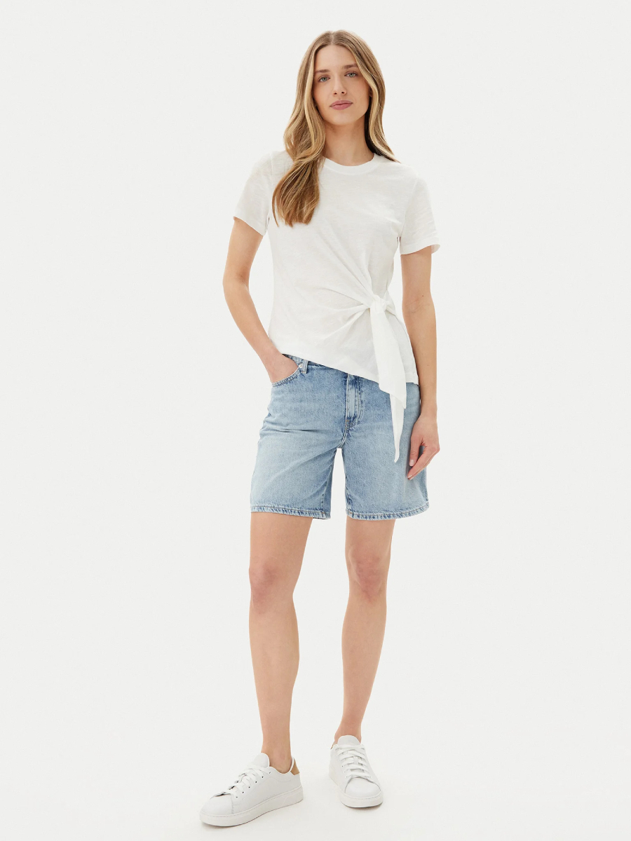 detail Tommy Hilfiger dámske modré džínsové šortky