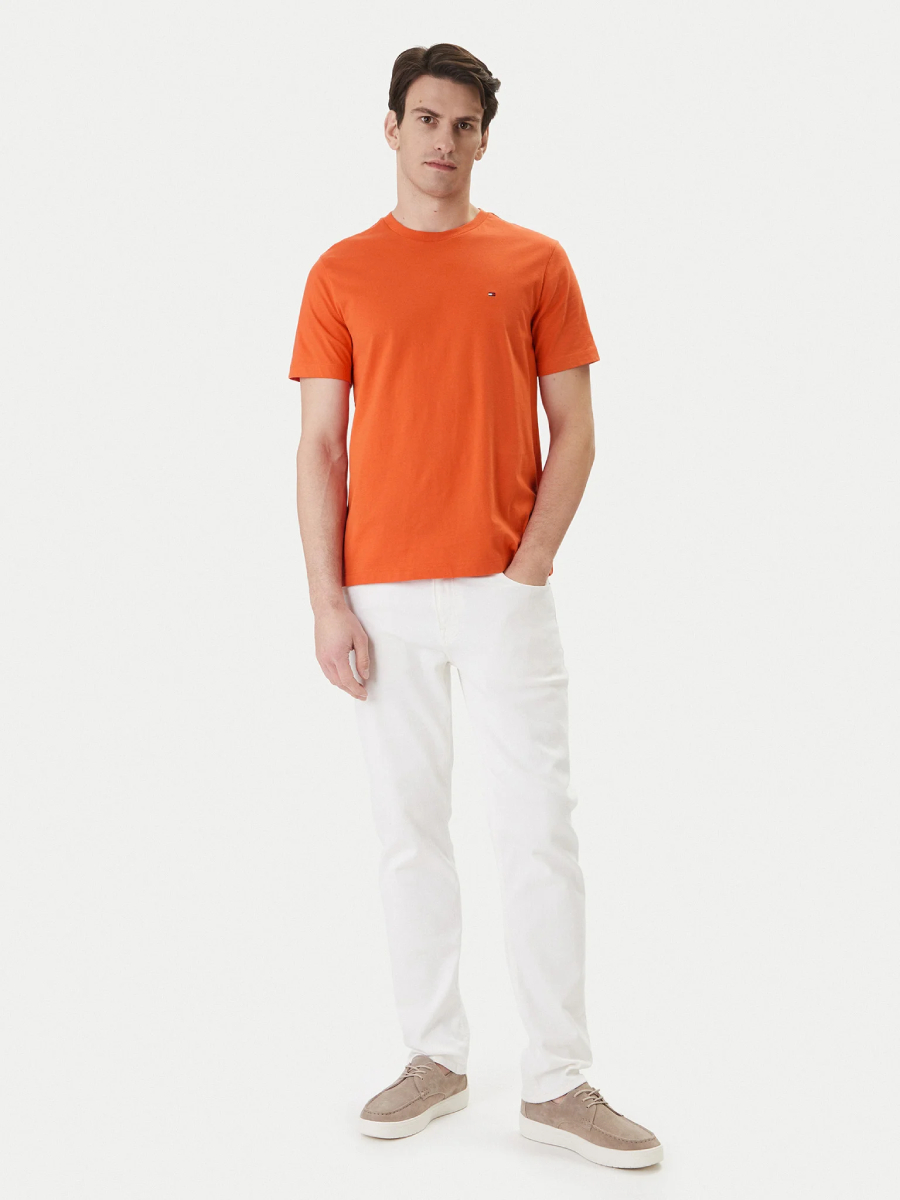 detail Tommy Hilfiger pánske oranžové tričko