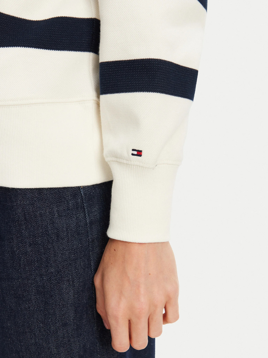 detail Tommy Hilfiger dámska bielo modrá mikina