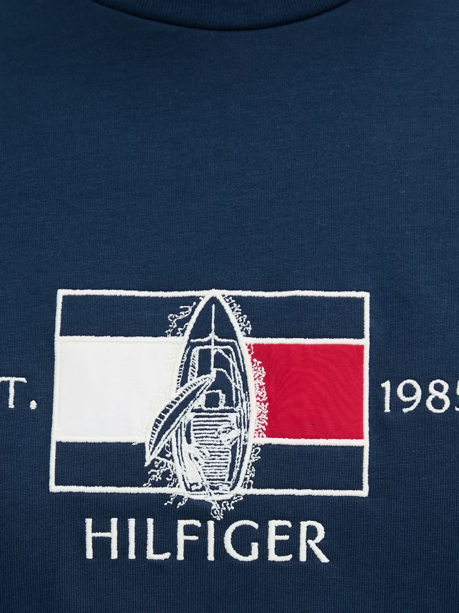 detail Tommy Hilfiger pánske tmavo modré tričko
