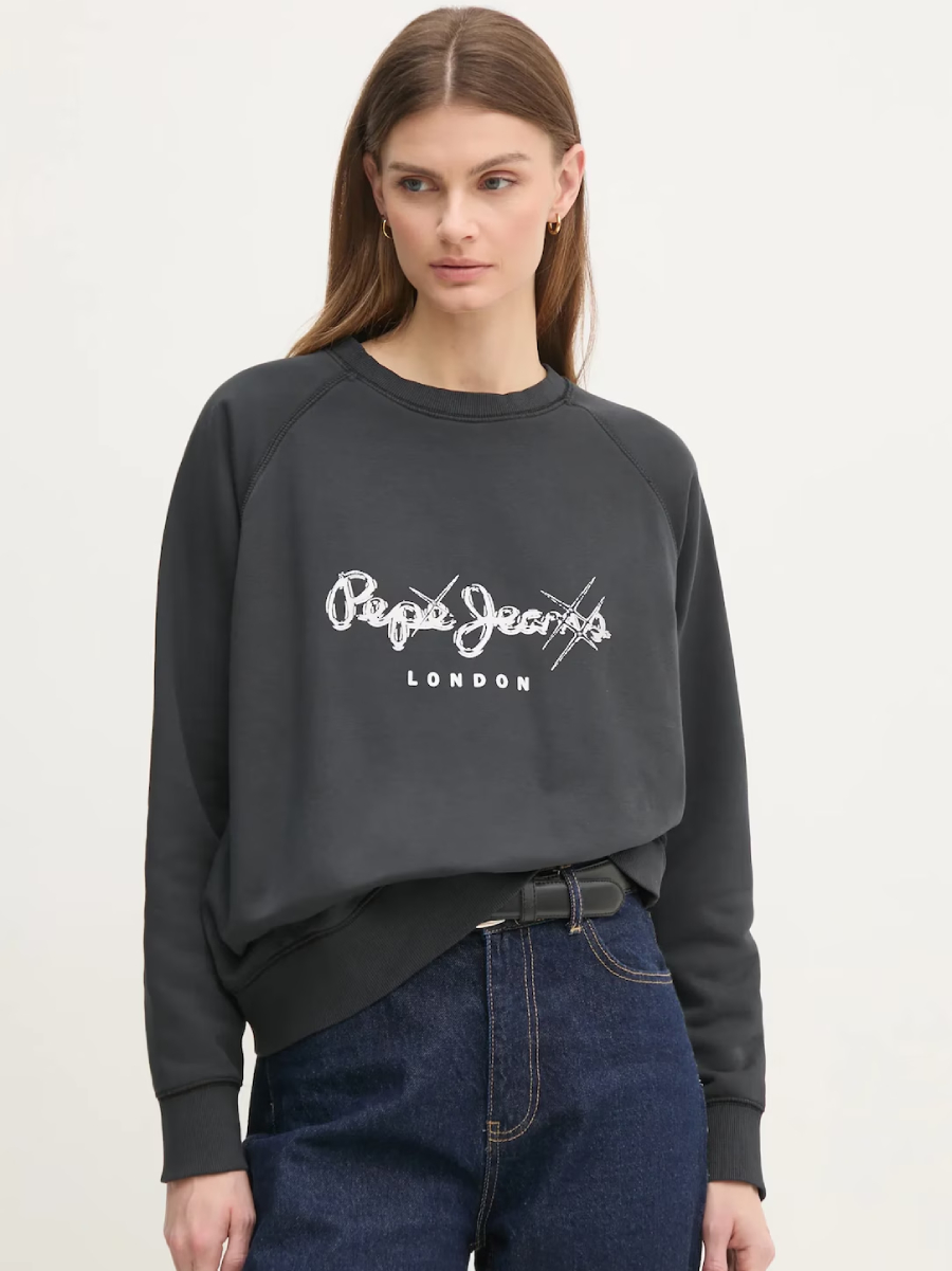 detail Pepe Jeans dámska čierna mikina
