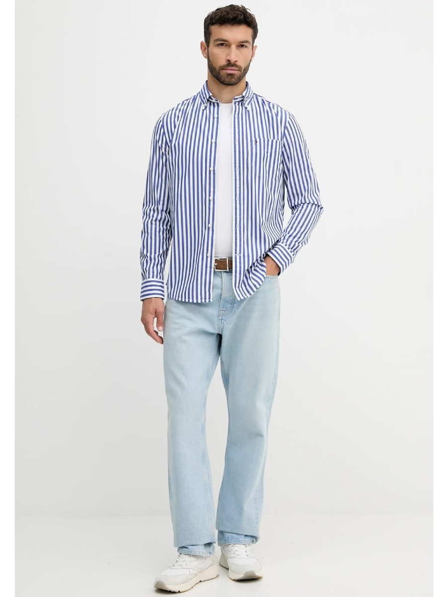 detail Tommy Hilfiger pánska modro biela košeľa